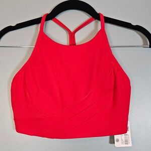 NWT Lululemon Flow Y Wrap Front High Neck Bra Red Size 8 LW2EH3S